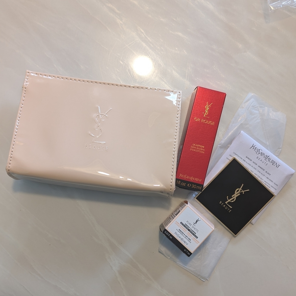 Yves Saint Laurent Pouch, Mirror And Skincare Set
